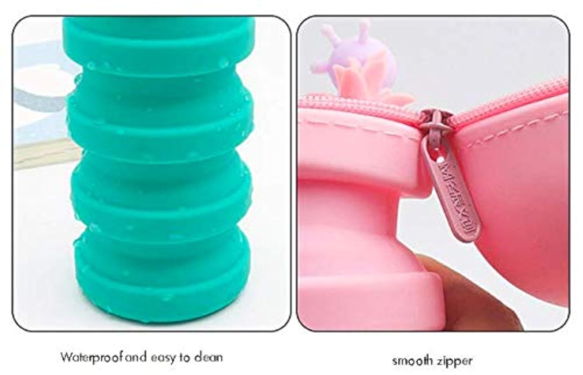 Collapsible Multi-Use Silicone Travel Coin Purse, Multicolour