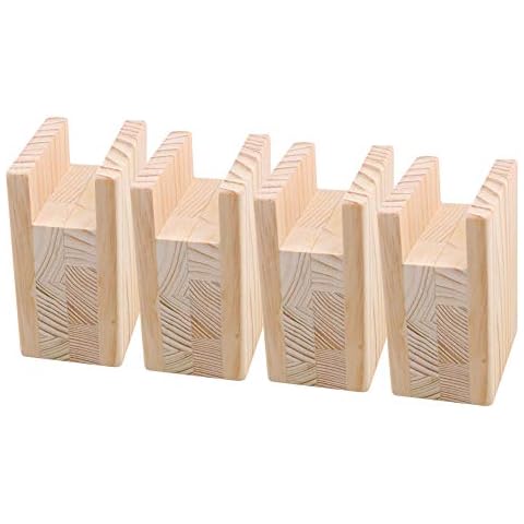RDEXP 10 x 7 x 13,5 cm Nutbreite 4 cm Holztisch Bett Riser Lift Möbel Bein Heber Füße bis zu 10 cm Hebebühne 4 Stück Cover