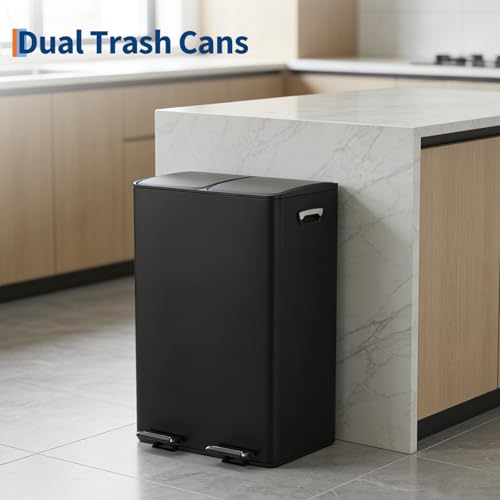 Caneca de Basura Doble Compartimento 2 x 30L Negro miniatura 7
