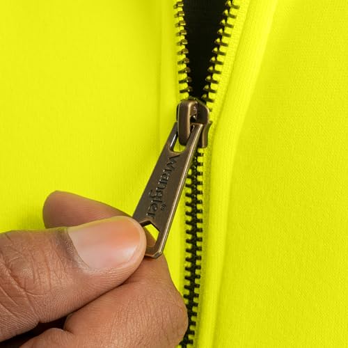Image of Wrangler Men's Durable Performance Fleece Hi-viz Full Zip Hoodie