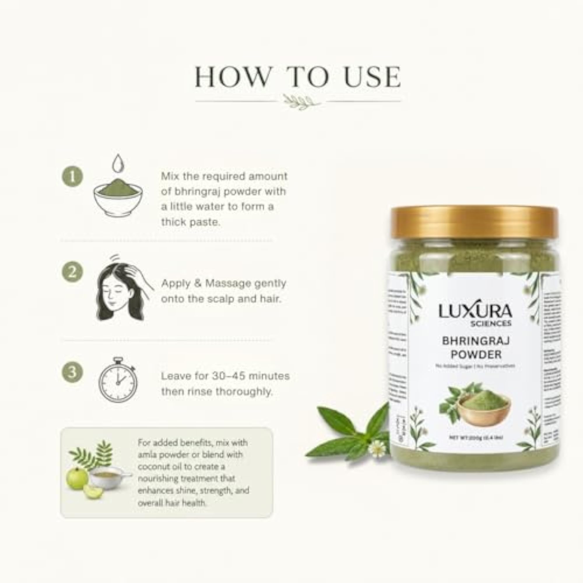 Bhringraj Powder 200g for Hair Growth & Conditioning