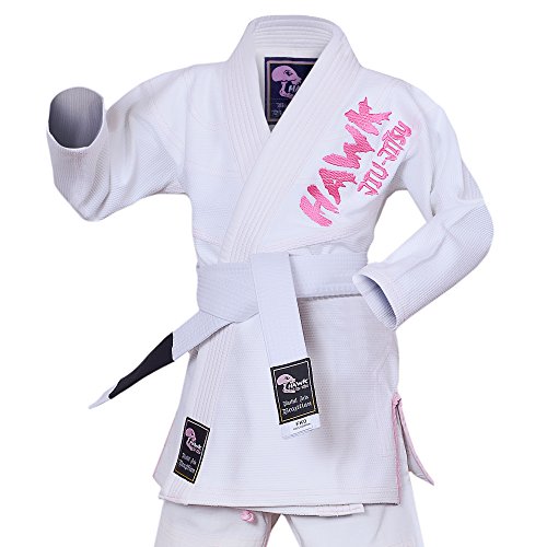 Ladies Brazilian Jiu Jitsu Suit Female BJJ Gi Kimonos Girl BJJ Uniform (F1, White)