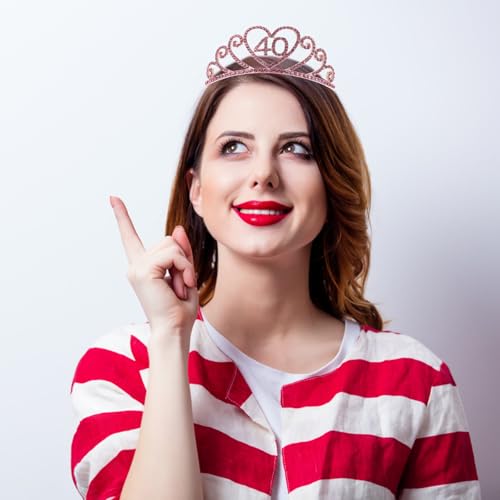Tiara rosa de niña para fiesta y accesorio de aleación para cabello 6