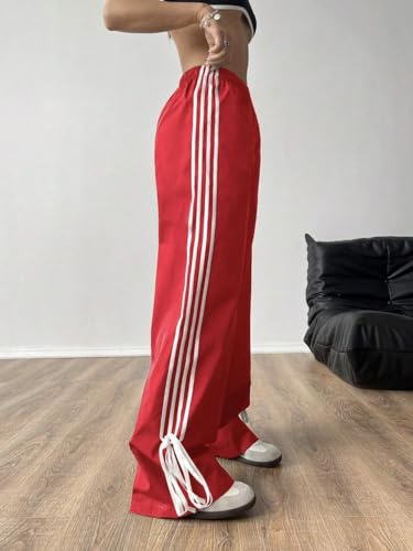 Image of Elasticated Sporty Women Cargo Track Pant with Side Stripes