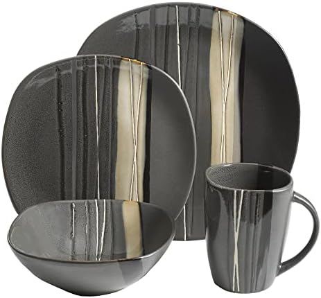 Dinnerware, Set of 16 ( Color : Gray )