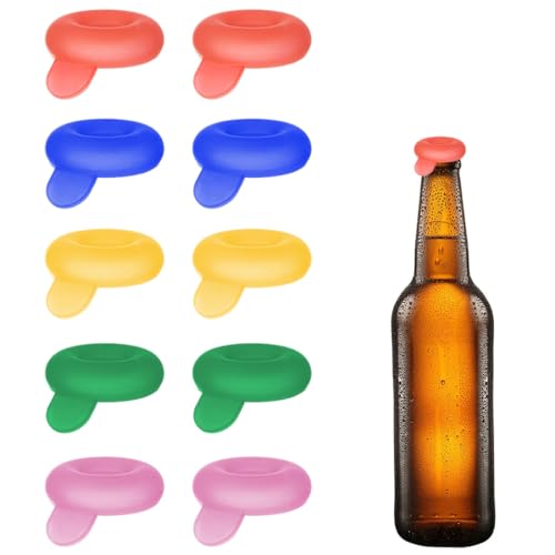 IKOPFLN 10 Piezas Tapón de botella | Cierre hermético | Repelente de insectos para bebidas | Tapón de botella de cerveza reutilizable | Tapa de botella de vidrio de alta calidad
