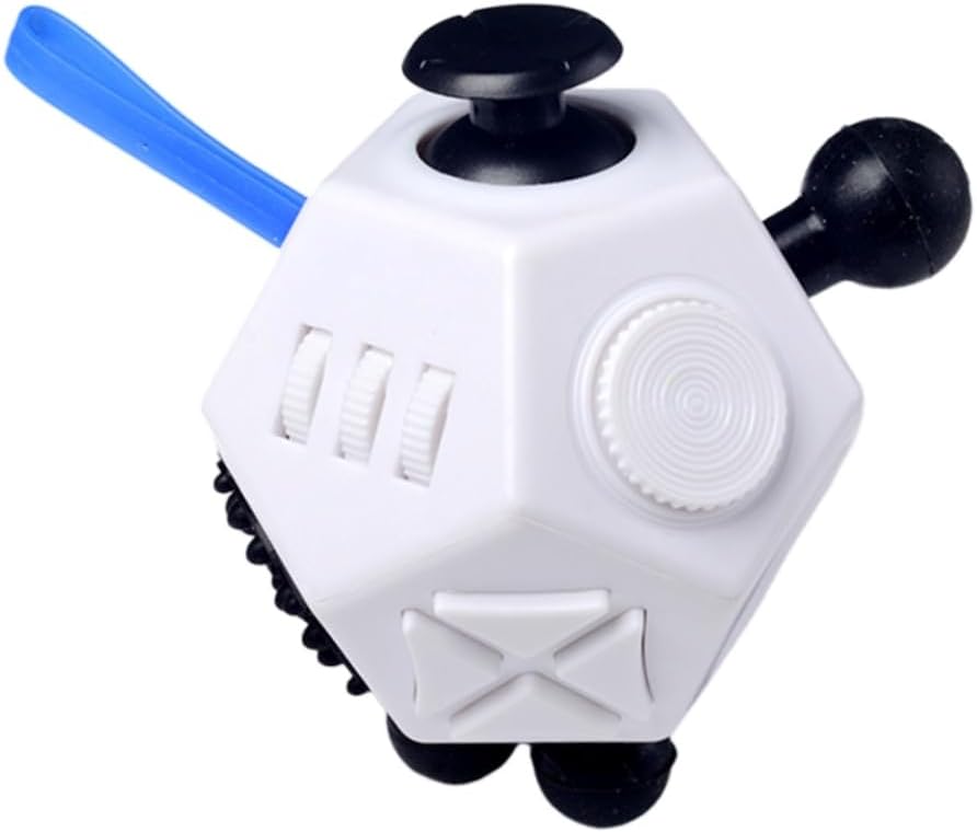 Fidget Toys 12-Sided Anti Stress Toys Decompression Relieve Dice Anti-Anxiety Relieve Anxiety Relief Depression Stress Relief Toys (2TH-White)