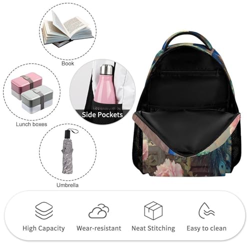 Peacocks Palace Travel Backpack Casual Daypack Shoulder Bag with Adjustable Shoulder Straps3