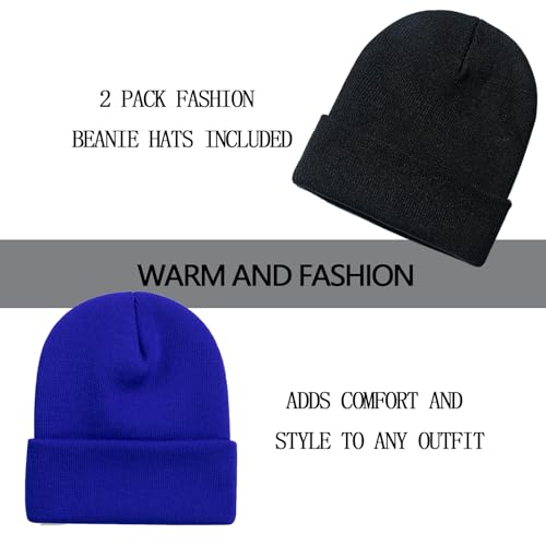 Image of ZOORON 1&2 Pack Beanie for Men Women Slouchy Beanie Hats Winter Knit Caps Soft Ski Hat Unisex