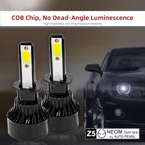 Image of Auto Pearl H1 LED-Headlight Bulb for Car 80W 3500LM 6000K, White (H1 Car LED-Headlights Bulb), Pack of 2