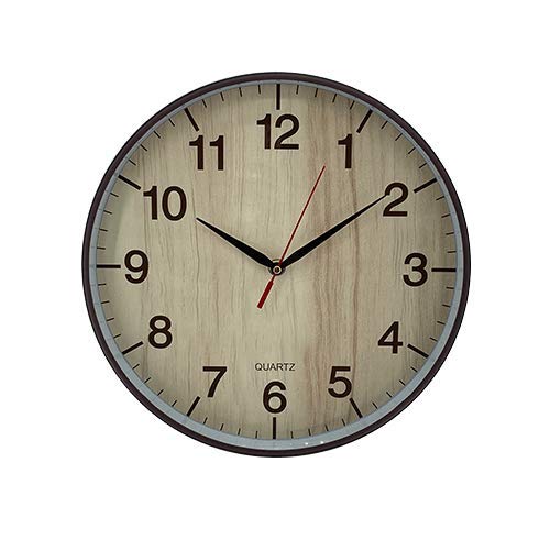 CABLEPELADO - Reloj de Pared - Mecanismo Cuarzo - Decorativo - Oficina - hogar - Cocina - medidor Tiempo - silencioso - Estilo Madera Vintage - 25 cm - Marron Oscuro