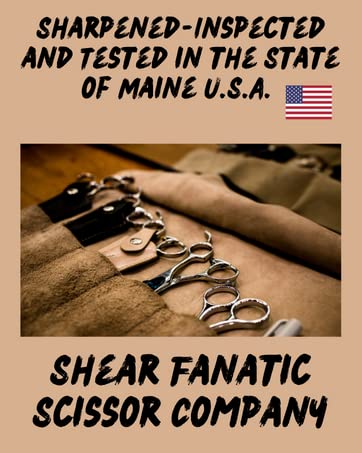 Shear Fanatic Black Titanium Professional Hair Scissors-Stays Sharp-Cuts Like Butter-These Hair Cutting Shears Are For Professional Barber And Stylists. (35T) #TOP5