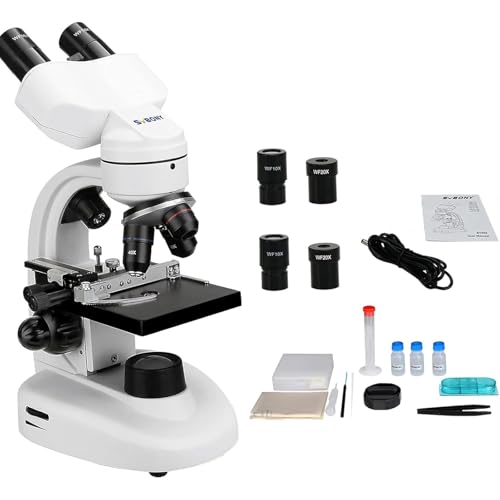 Amazon.co.jp: SVBONY SV605 顕微鏡 複合双眼顕微鏡 生物顕微鏡 80x