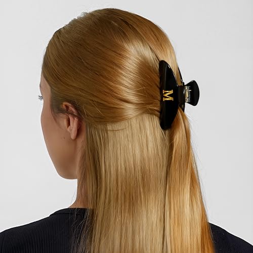 Image of CWJCYTNSN 2 PCS Hair Claw Clips for Women Non-slip Black White Claw Clips for Thick Thin Hair Stylish M Hair Clips Elegant Hair Accessory Girls