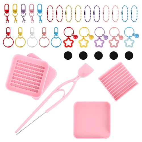 Image of 2.6mm Fuse Bead Picking Tools Kit, Including Bead Needle Tweezer Scoop Aligner Tray Cover Storage Tray Keychains & Fridge Magnets Chain Gift Accessory for Women & Craft Enthusiasts