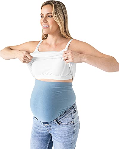 Kindred Bravely Maternity And Nursing Organic Cotton Tank Top Cami 2-Pack (Black/White, Medium) #TOP2