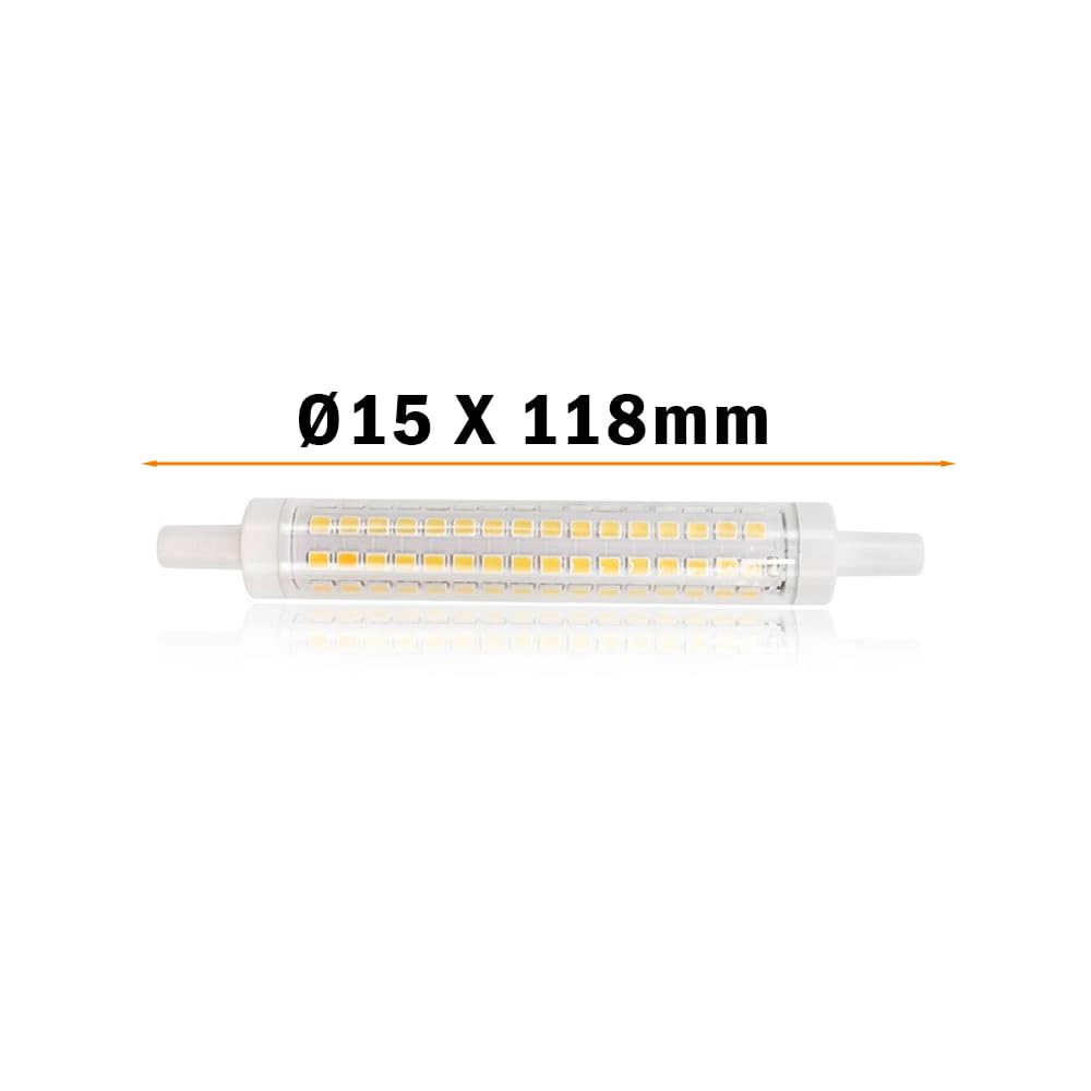 Genérico Bombilla LED R7S 118mm 8W Equivalente 65W Blanco Neutro 4000K 850LM Lámpara Lineal Slim No Regulable para Hogar Oficina Dormitorio Comedor (10 Pack)