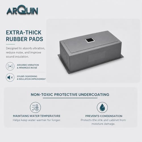 Image of ARQUIN Kitchen Sink 30x18x10 Inch Handmade Single Bowl Matt Finish Kitchen Sink 304 Grade Stainless Steel Kitchen Sinks|Sink For Kitchen Basin Square Drainer and Adjustable Fruit Basket