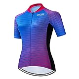 JPOJPO Damen-Radtrikot, Kurzarm- und Fahrradtrikot Reflektierende 3-Taschen S-3XL