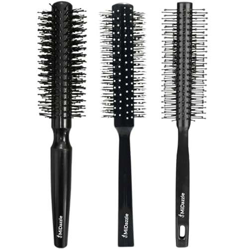 Image of Professional Round Hair Brush for Adding Curls, Volume & Waves in Hair| Men and Women| Hair Volumizer Round Brush| All Hair Types Perfect Tool for Blow Drying (Pack Of 3)