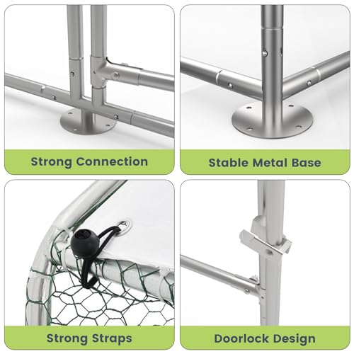 image for GarveeLife Large Metal Chicken Coop, Chicken Coop Run, Outdoor Chicken