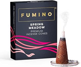 Fumino® Black Noir Fresh Incense Cones 20 per Box Masala Agarbatti Joss Scent Fragrance for Relaxation and Meditation, Home and House Décor