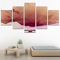 SIGNWIN 5 Panel Canvas Wall Art Modern Art Astronomy & Space Cosmic Decorative Elements Dramatic Multicolor Photography for Home Decorations Ready to Hang - 60