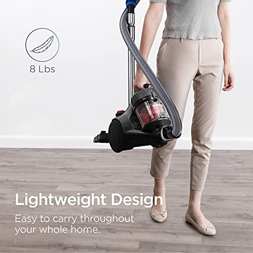 Eureka Bagless Canister Vacuum Cleaner, Lightweight Vacuum for Home, Red - image 7
