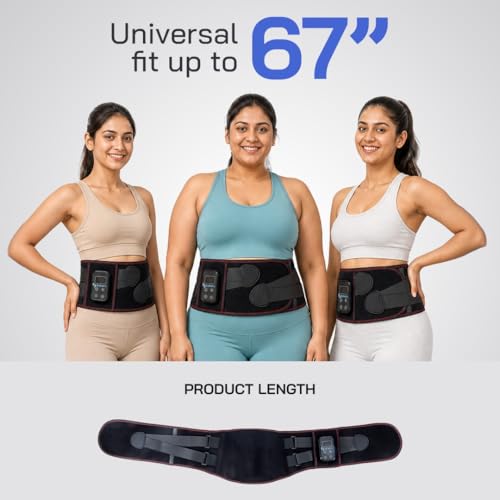 Image of SELLASTIC Wireless Heating Pad Belt for Back Pain and Period Cramp Relief Massager | Adjustable, Fits Sizes | 3 Heat and 6 Massage Modes | Lower Back, Lumbar, Abdomen, Waist Pain Relief | Gift for Women, Men, Parents