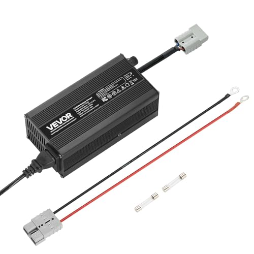 Image of VEVOR 12V 20A Lithium Battery Charger, 14.6V, AC-DC LiFePO4 Smart Charger, with Anderson Connector, LED Indicator, 0V Activation, for Lithium LiFePO4 Deep Cycle Rechargeable Batteries of Boat, RV