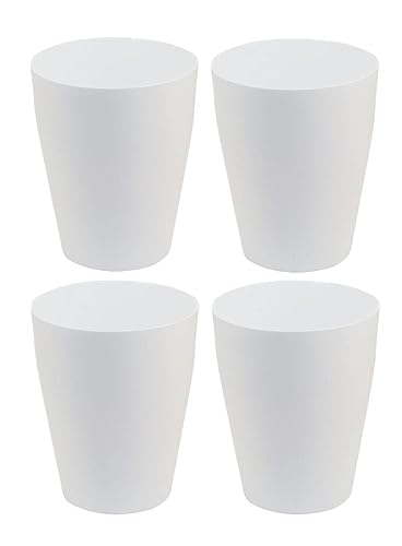 Vista 21 de Feisco Cubo de basura pequeño, redondo de plástico, para baño, dormitorio, cocina, oficina (blanco, paquete de 2)