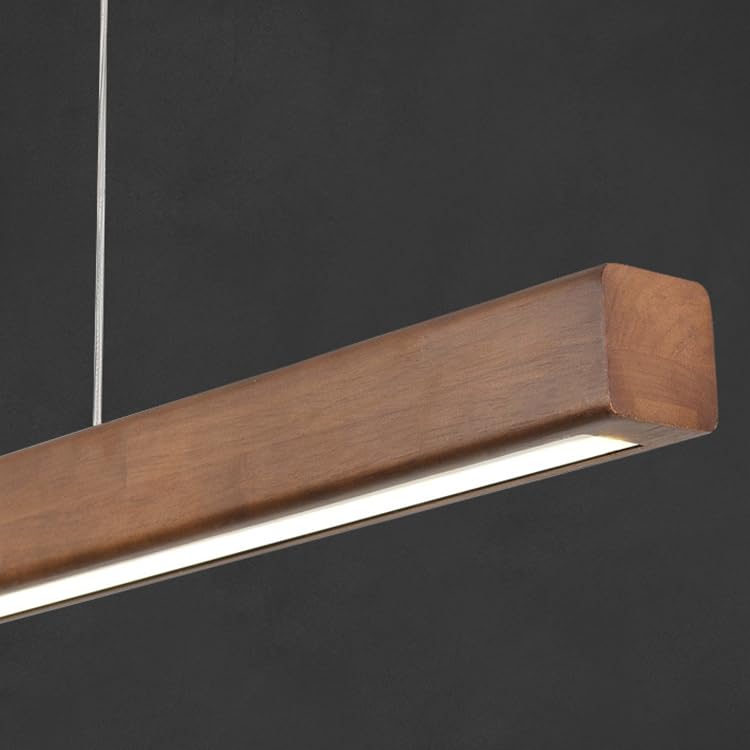 Suspension en bois design linéaire avec télécommande pour intérieur - 7