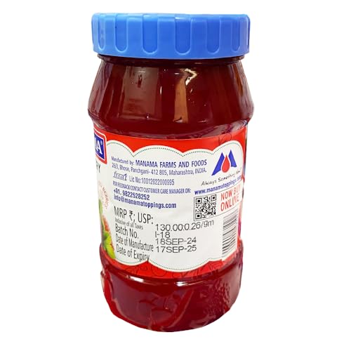 Image of Manama Strawberry Fruit Jam and Raspberry Fruit Jam 500GMS Each, Pack of 2