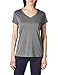 Hanes womens Sport Heathered Performance V-neck Tee Shirt, Ebony Heather, XX-Large US