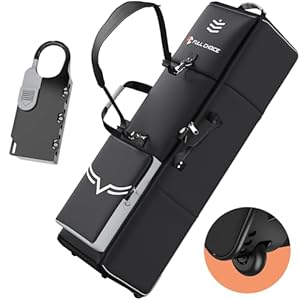 Ultra Thick Golf Travel Bag with Wheels & Password Lock for Airlines – All-Around Anti-Impact Protection, Tough 1680D Oxford Fabric, Foldable Golf Clubs Travel Case Cover