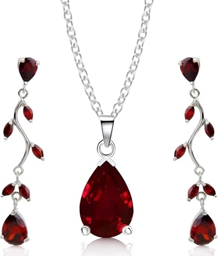 Crystalline Azuria Femme Ensemble Larmes Collier et Pendantes Boucles d'Oreilles 18ct Plaqué Or...