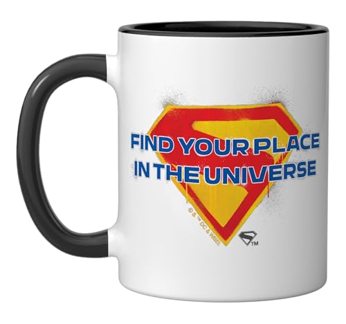 Supergirl 2026 Find Your Place Shield Ceramic Mug, Black/White