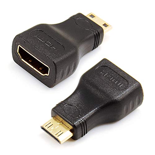 VMOJO 2X Mini-HDMI Male to HDMI Female Adapter | C-Type to A-Type adapter | standard 2.0, notebook/DV/camera converter adapter up to 2160/1080 full HD gold-plated contacts