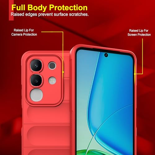 Image of Zapcase Back Case Cover for iQOO Z10x 5G | Compatible for iQOO Z10x 5G Back Cover | Liquid Silicon Magic Case with Camera Protection | Red