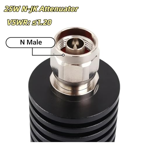 20db 25w n type rf attenuator - 50 ohm fixed coaxial attenuator dc-3ghz with n connector for rf testing ham radio amp signal generator