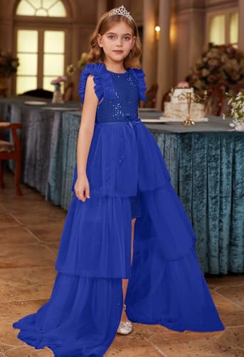 Image of GRACE KARIN Girls Dresses Sequin Party Formal Pageant Dress Tween Girl Birthday Tulle Prom Princess Maxi Dress Size 5-14