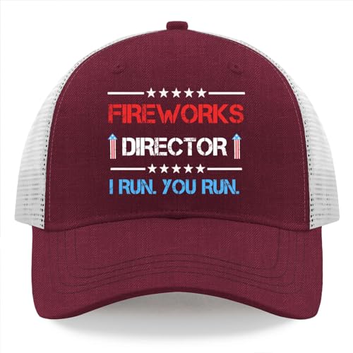 Fireworks Director I Run You Run Funny Hat Outdoor Cap for Son