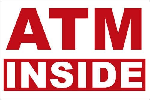 Amazon.com: 3x5 inch ATM Inside Sticker - Decal Business Office Teller ...