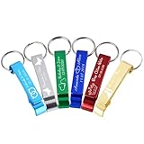 50pcs Personalized Engraved Bottle Openers Key Chain Wedding Favors Brewery, Hotel, Restaurant Logo Christmas Private Customized (50 Pcs)