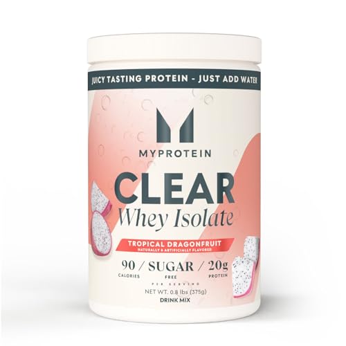 Image of Myprotein Clear Whey Isolate Protein Powder, 15 Servings (0.8lbs) Tropical Dragonfruit, 20g Protein per Serving, Naturally Flavored Drink Mix, Daily Protein Intake for Superior Performance