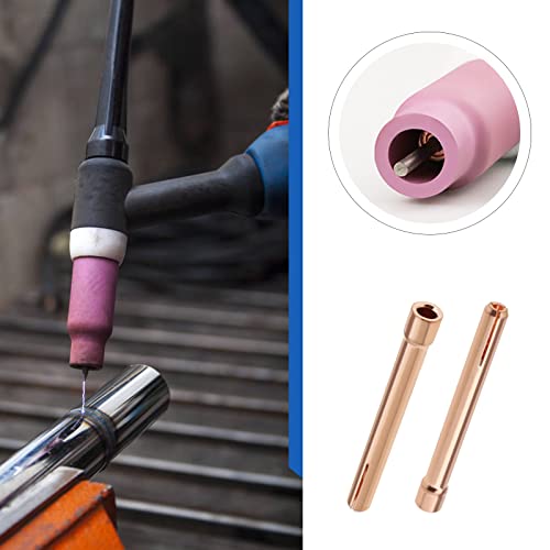 10PCS 10N24 3/32" 2.4mm Tungsten Electrode Collet Tips for WP17 WP18 WP26 TIG Welding Torch Series Red Copper Spare Parts Welding Torch Accessories