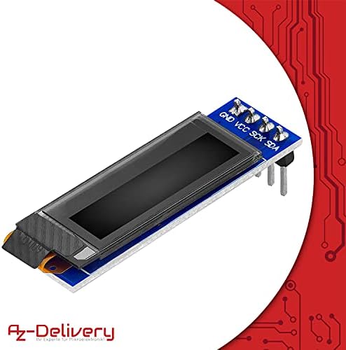AZDelivery I2C 0.91-inch OLED Display SSD1306 128x32 Pixels IIC 3.3V 5V White Character Display Compatible with Arduino and Raspberry Pi Including E-Book! (Pack of 3)