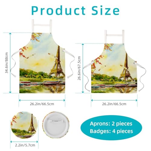 Tablier de cuisine multicolore One Large de qualité supérieure avec broches - 2