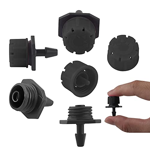 Msdada 110 Pcs Adjustable Irrigation Drippers Sprinklers Emitter Drip Anti-Clogging Watering System For Flower Beds, Gardens, Lawn On 1/4'' Barb(Black) #TOP3