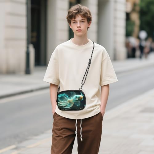 Small Crossbody Bags Fish Green Black for Women Cell Phone Purses Women's Shoulder Handbag Wallet Purse3